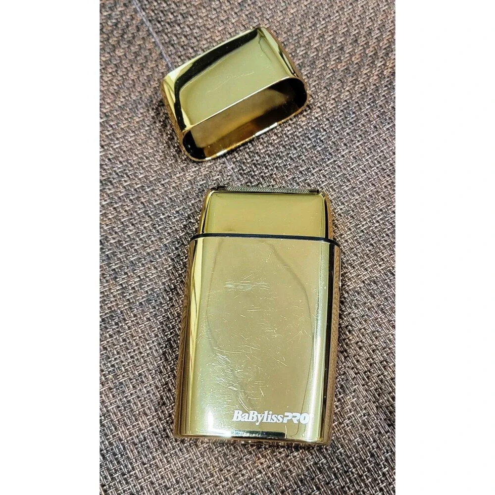 USED Babyliss Pro Foil FX02 FXFS2G Cord / Cordless Metal Double Foil Shaver Gold